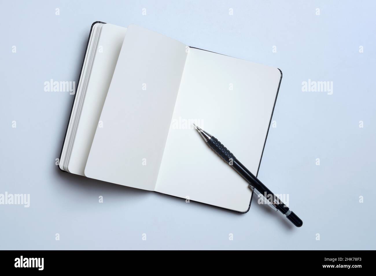 Notizbuch und mechanischer Stift, Memory-Aid Stockfoto