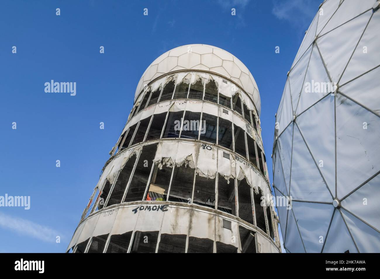 Ehemalige Radaranlagen, Hörstation Teufelsberg, Grunewald, Charlottenburg-Wilmersdorf, Berlin, Deutschland Stockfoto