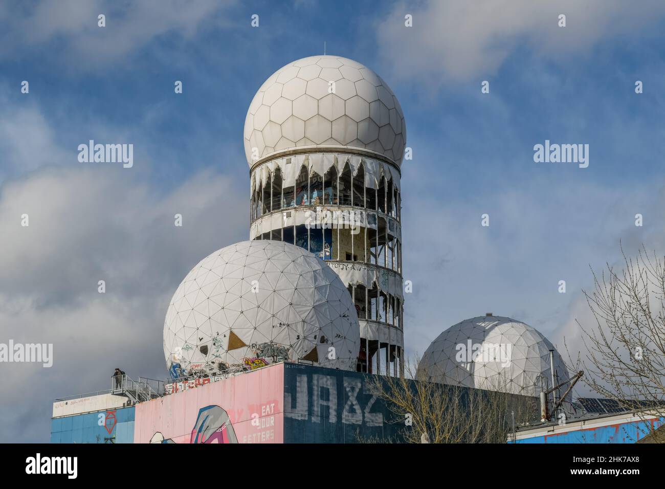 Ehemalige Radaranlagen, Hörstation Teufelsberg, Grunewald, Charlottenburg-Wilmersdorf, Berlin, Deutschland Stockfoto