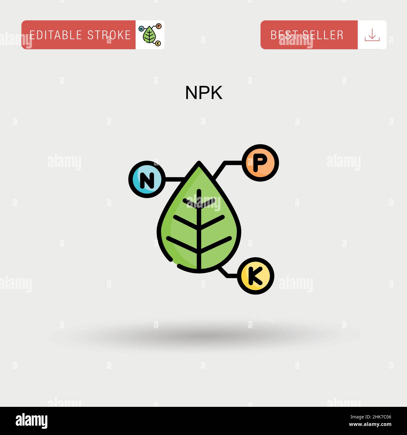 Einfaches NPK-Vektorsymbol. Stock Vektor