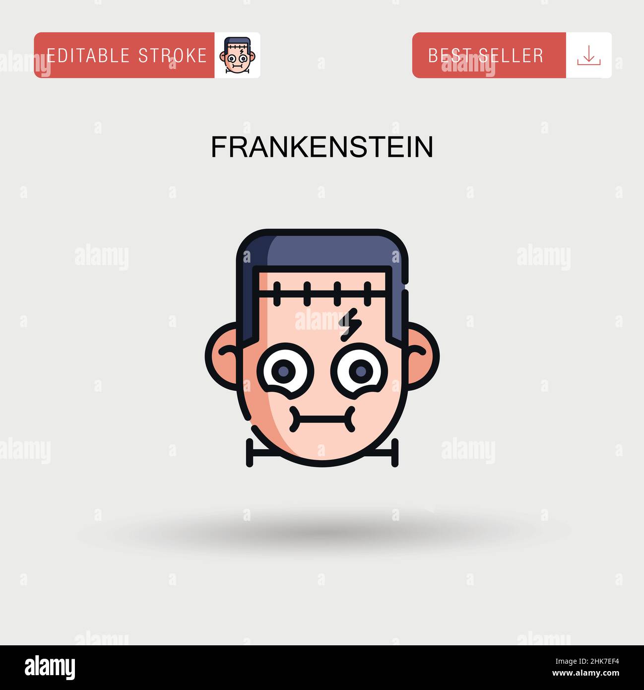 Frankenstein einfaches Vektor-Symbol. Stock Vektor