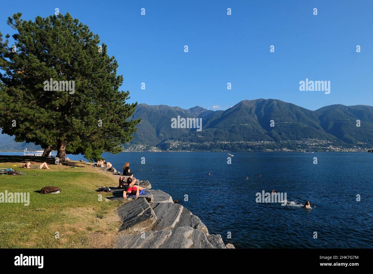 Lago Maggiore bei Locarno, Tessin, Schweiz Stockfoto