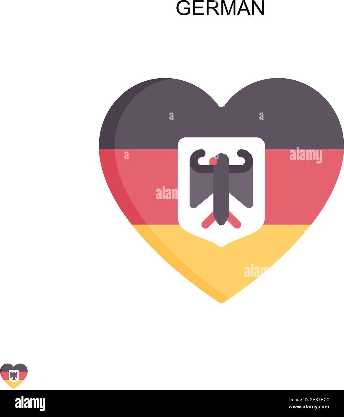 Einfaches Vektorsymbol für Deutsch. Illustration Symbol Design-Vorlage für Web mobile UI-Element. Stock Vektor