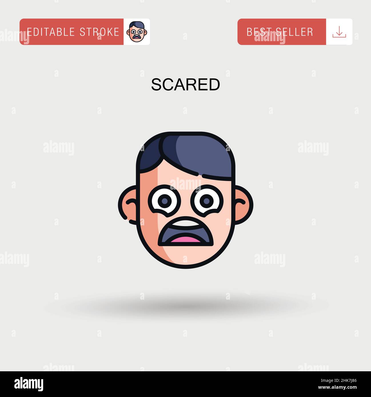 „Scared Simple Vector“-Symbol. Stock Vektor