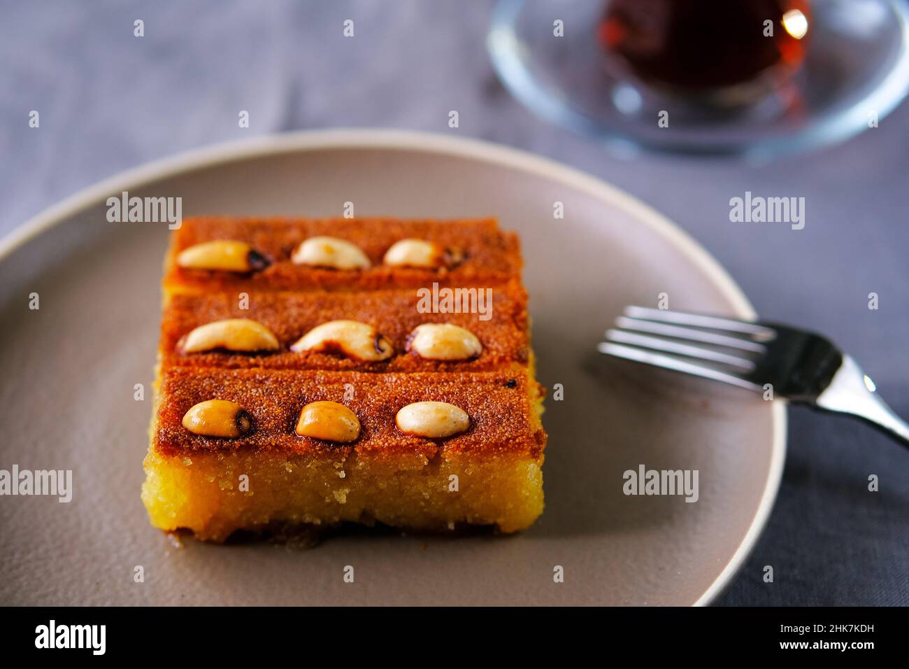 Sambali, traditionelles türkisches Dessert aus Izmir. Stockfoto