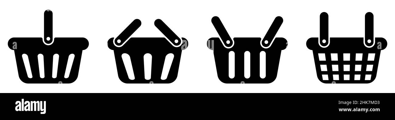 Warenkorbsymbole eingestellt. Symbol für Ihr Website-Design, Logo, App, UI. Vektorgrafik, EPS10 Stock Vektor