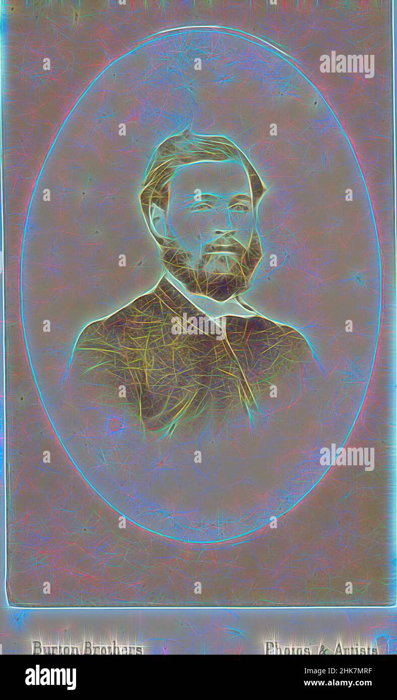 Inspiriert von man, Burton Brothers Studio, 1860s, Dunedin, Reimagined by Artotop. Klassische Kunst neu erfunden mit einem modernen Twist. Design von warmen fröhlichen Leuchten der Helligkeit und Lichtstrahl Strahlkraft. Fotografie inspiriert von Surrealismus und Futurismus, umarmt dynamische Energie der modernen Technologie, Bewegung, Geschwindigkeit und Kultur zu revolutionieren Stockfoto