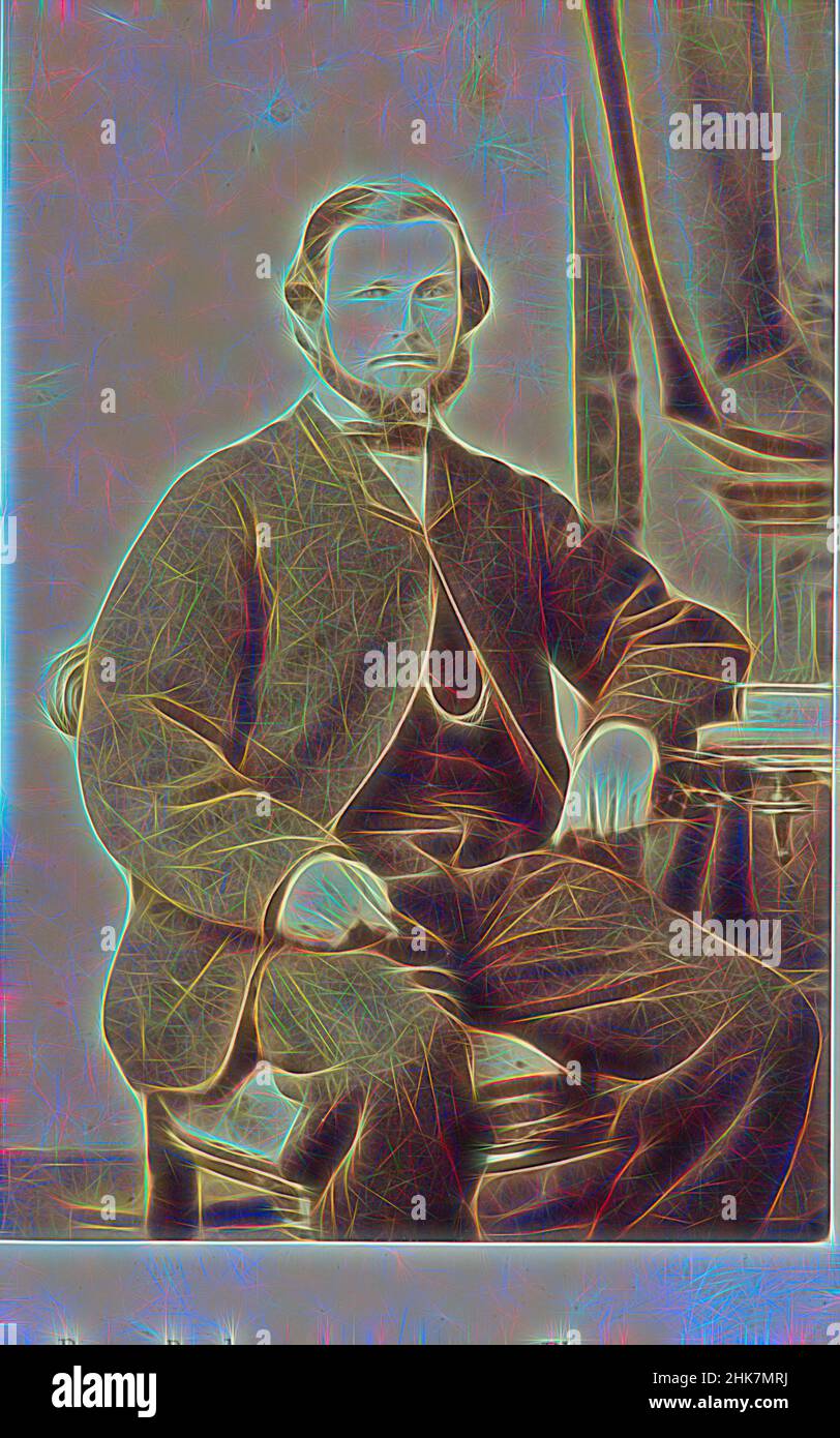 Inspiriert von man, Burton Brothers Studio, 1860s, Dunedin, Reimagined by Artotop. Klassische Kunst neu erfunden mit einem modernen Twist. Design von warmen fröhlichen Leuchten der Helligkeit und Lichtstrahl Strahlkraft. Fotografie inspiriert von Surrealismus und Futurismus, umarmt dynamische Energie der modernen Technologie, Bewegung, Geschwindigkeit und Kultur zu revolutionieren Stockfoto