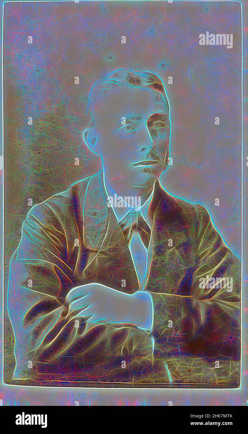 Inspiriert von man, Burton Brothers Studio, 1860s, Dunedin, Reimagined by Artotop. Klassische Kunst neu erfunden mit einem modernen Twist. Design von warmen fröhlichen Leuchten der Helligkeit und Lichtstrahl Strahlkraft. Fotografie inspiriert von Surrealismus und Futurismus, umarmt dynamische Energie der modernen Technologie, Bewegung, Geschwindigkeit und Kultur zu revolutionieren Stockfoto