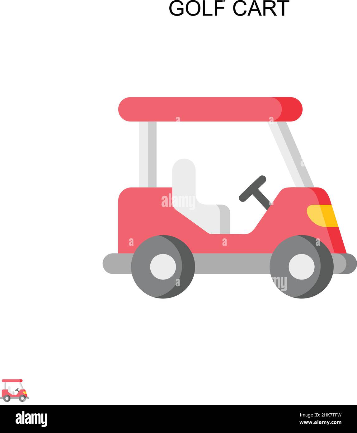 Golfwagen einfaches Vektor-Symbol. Illustration Symbol Design-Vorlage für Web mobile UI-Element. Stock Vektor