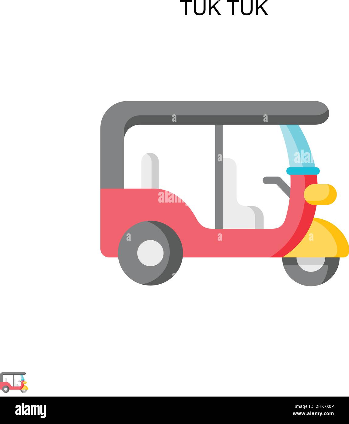Tuk Tuk einfaches Vektorsymbol. Illustration Symbol Design-Vorlage für Web mobile UI-Element. Stock Vektor