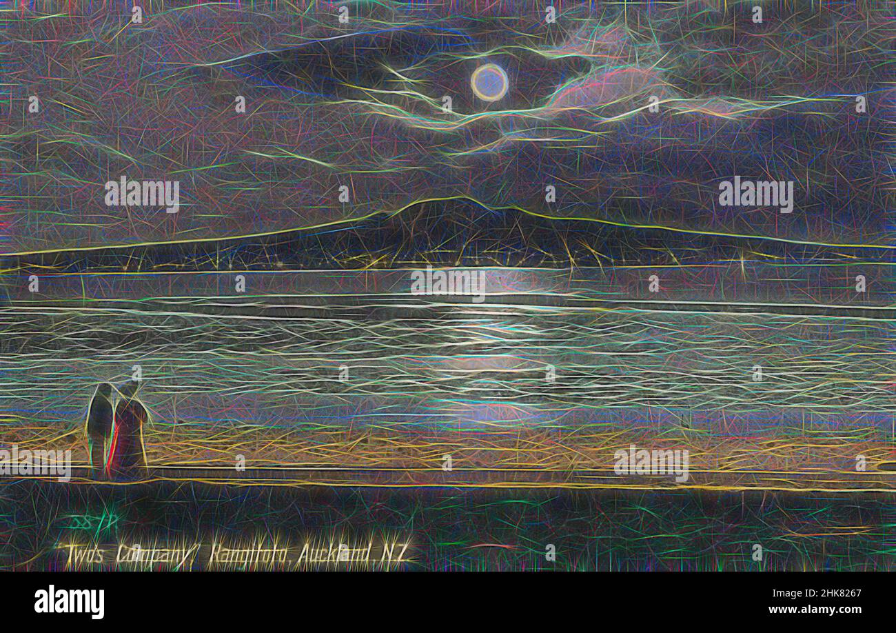 Inspiriert von Two's Company, Rangitoto, Auckland, Neuseeland, Muir & Moodie Studio, 1905, Auckland, Reimagined by Artotop. Klassische Kunst neu erfunden mit einem modernen Twist. Design von warmen fröhlichen Leuchten der Helligkeit und Lichtstrahl Strahlkraft. Fotografie inspiriert von Surrealismus und Futurismus, umarmt dynamische Energie der modernen Technologie, Bewegung, Geschwindigkeit und Kultur zu revolutionieren Stockfoto