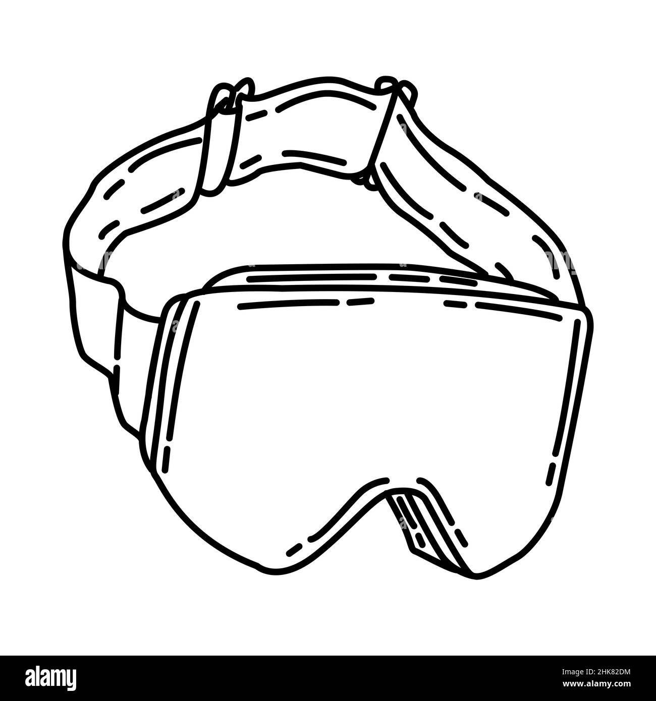 Winter Snowboarding Goggles für Herren Teil von Winter Accessoires und Aktivitäten Handgezeichnete Icon Set Vector. Stock Vektor
