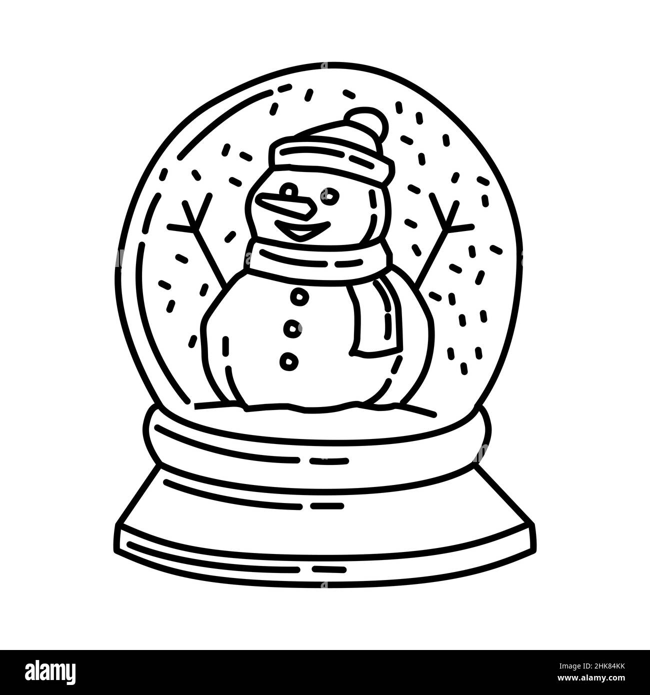 DIY Schneekugeln Teil der Winter-Aktivitäten für die Familie Handgezeichnete Icon Set Vector. Stock Vektor