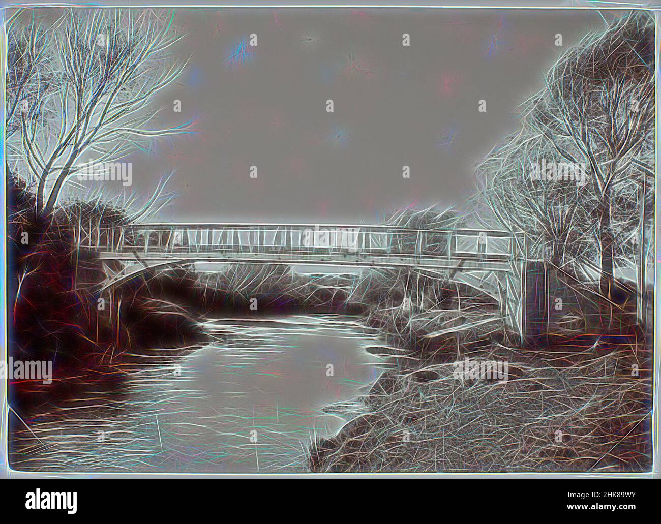 Inspiriert von Foot Bridge, Blenheim, Burton Brothers Studio, Blenheim, Reimagined by Artotop. Klassische Kunst neu erfunden mit einem modernen Twist. Design von warmen fröhlichen Leuchten der Helligkeit und Lichtstrahl Strahlkraft. Fotografie inspiriert von Surrealismus und Futurismus, umarmt dynamische Energie der modernen Technologie, Bewegung, Geschwindigkeit und Kultur zu revolutionieren Stockfoto