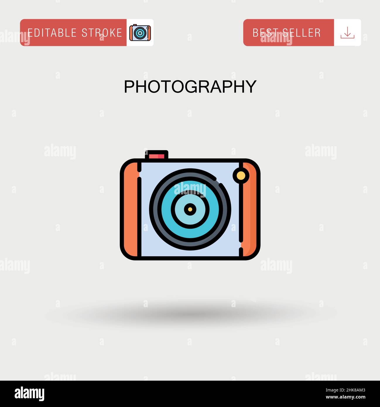Fotografie einfaches Vektor-Symbol. Stock Vektor