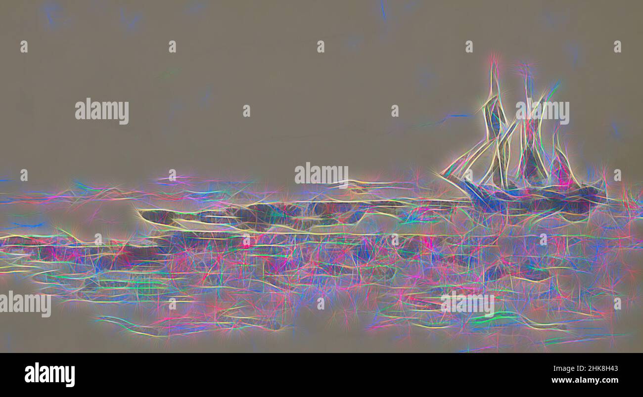 Inspiriert von einer Expedition nach Nova Zembla, einem russischen Archipel im Arktischen Ozean im Jahr 1880, wurde Schoener Willem Barents an der Barentssee von Artotop neu erfunden. Klassische Kunst neu erfunden mit einem modernen Twist. Design von warmen fröhlichen Leuchten der Helligkeit und Lichtstrahl Strahlkraft. Fotografie inspiriert von Surrealismus und Futurismus, umarmt dynamische Energie der modernen Technologie, Bewegung, Geschwindigkeit und Kultur zu revolutionieren Stockfoto