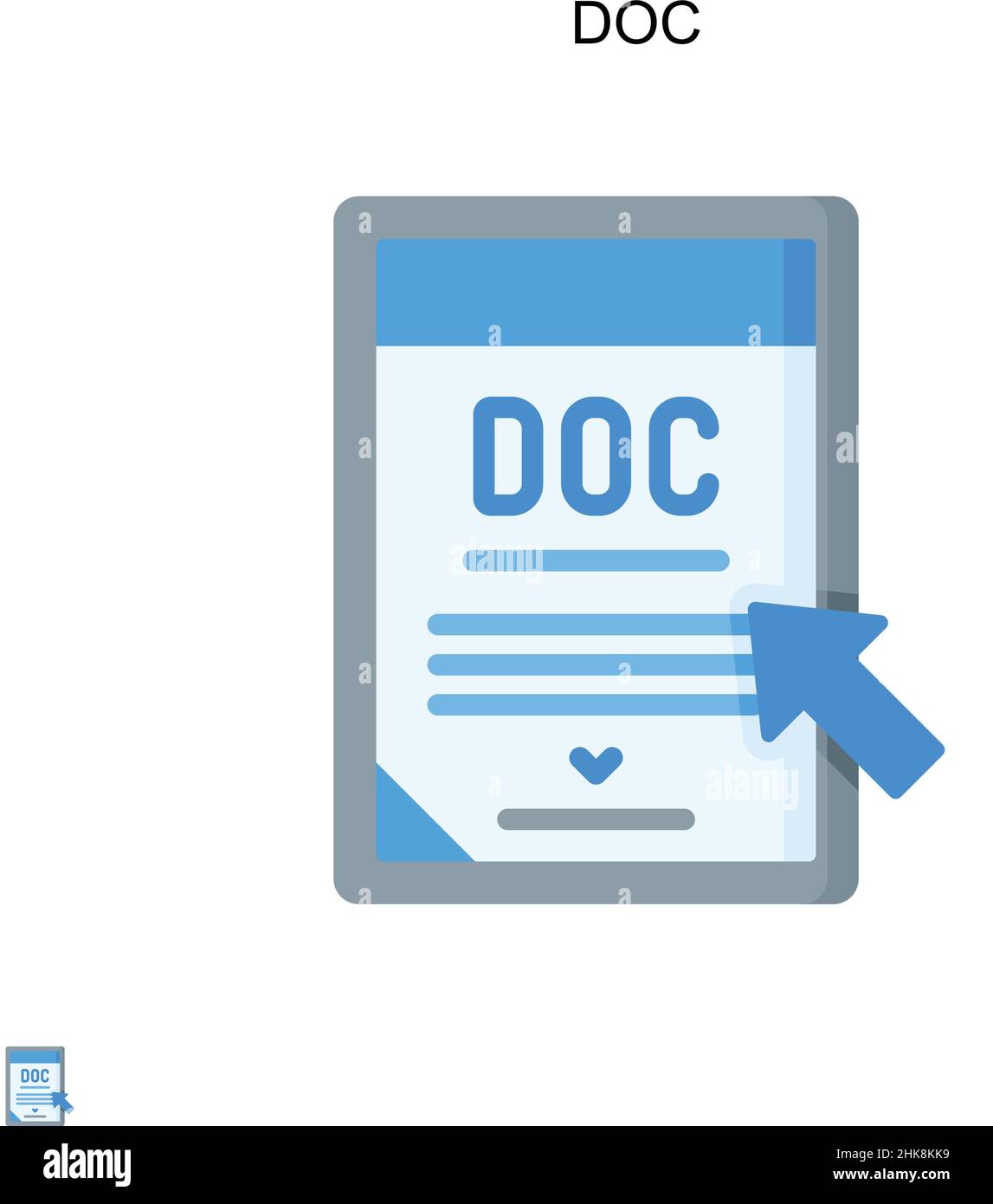 DOC Simple Vector-Symbol. Illustration Symbol Design-Vorlage für Web mobile UI-Element. Stock Vektor