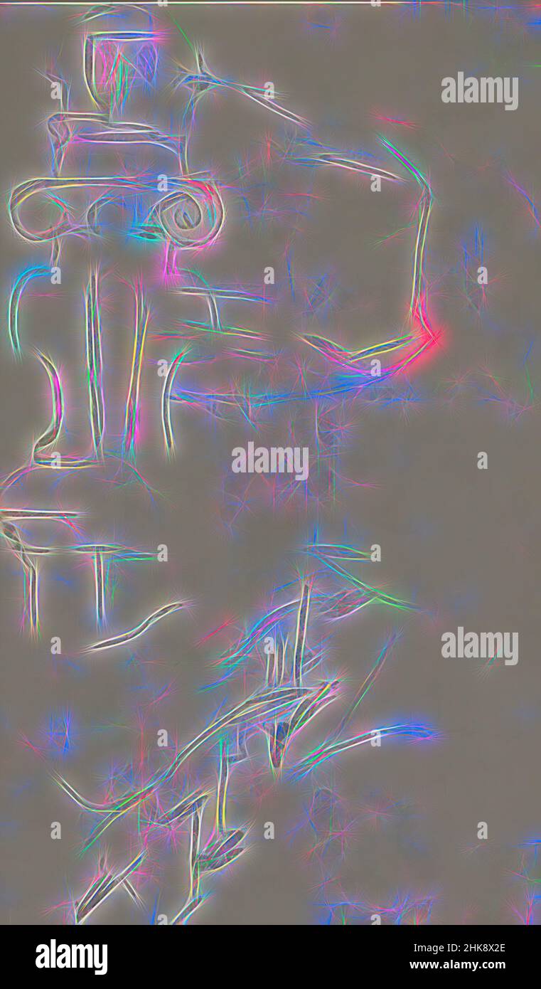 Inspiriert von Gables und einem architektonischen Element mit Voluten, neu gestaltet von Artotop. Klassische Kunst neu erfunden mit einem modernen Twist. Design von warmen fröhlichen Leuchten der Helligkeit und Lichtstrahl Strahlkraft. Fotografie inspiriert von Surrealismus und Futurismus, umarmt dynamische Energie der modernen Technologie, Bewegung, Geschwindigkeit und Kultur zu revolutionieren Stockfoto