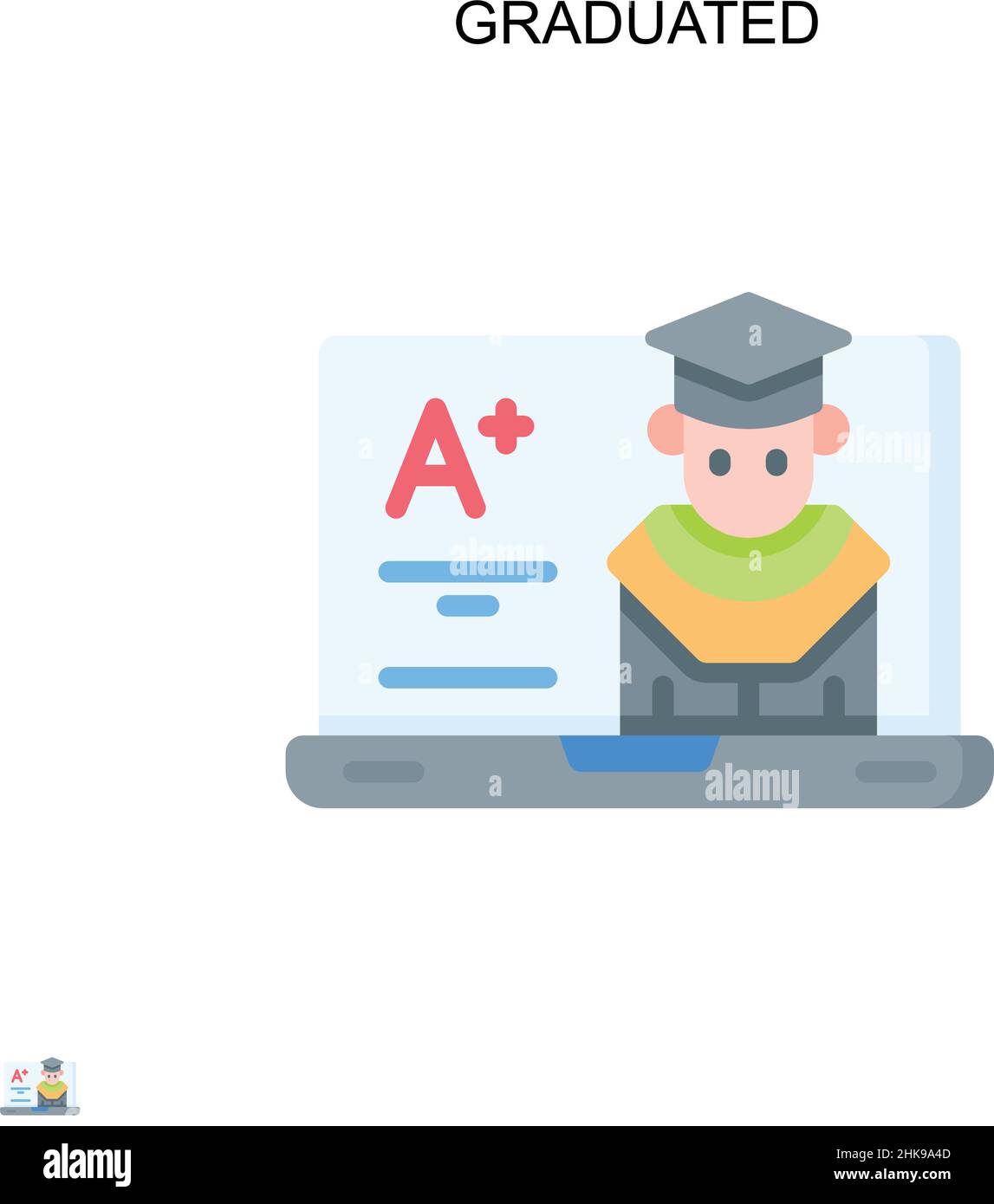 Einfaches Vektorsymbol mit Graduierung. Illustration Symbol Design-Vorlage für Web mobile UI-Element. Stock Vektor