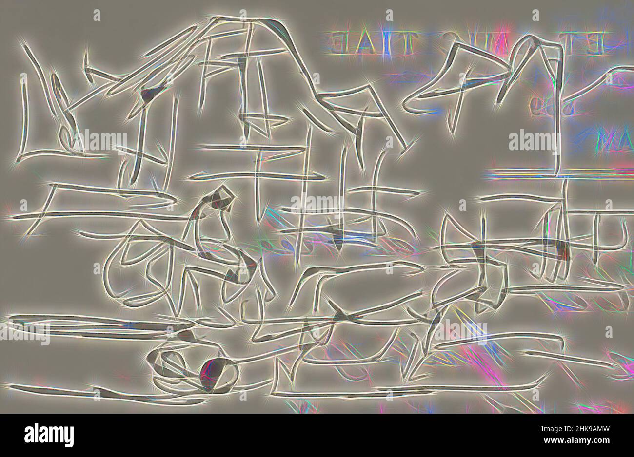 Inspiriert von vorne einem Pferdewagen. Ein Brief von A. F. Reicher, Sekretär des Künstlervereins Arti et Amicitiae, Blick auf die Nieuwezijds Voorburgwal in Amsterdam, Niederlande bei Nacht, neu erfunden von Artotop. Klassische Kunst neu erfunden mit einem modernen Twist. Design von warmen fröhlichen Leuchten der Helligkeit und Lichtstrahl Strahlkraft. Fotografie inspiriert von Surrealismus und Futurismus, umarmt dynamische Energie der modernen Technologie, Bewegung, Geschwindigkeit und Kultur zu revolutionieren Stockfoto