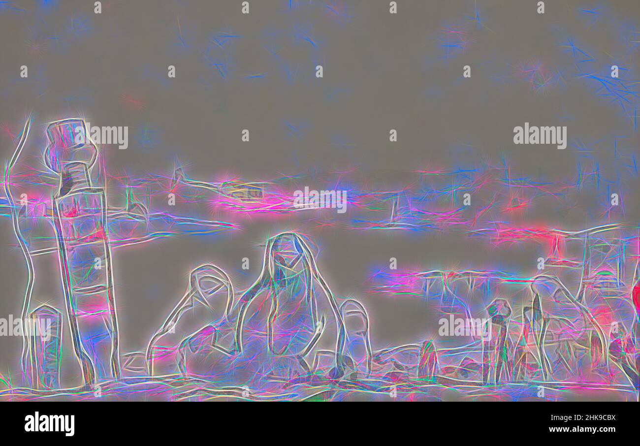 Inspiriert von dem Haus des französischen Schriftstellers Pierre Loti in Eyüb. Blick auf das Goldene Horn. Istanbul Türkei, neu erfunden von Artotop. Klassische Kunst neu erfunden mit einem modernen Twist. Design von warmen fröhlichen Leuchten der Helligkeit und Lichtstrahl Strahlkraft. Fotografie inspiriert von Surrealismus und Futurismus, umarmt dynamische Energie der modernen Technologie, Bewegung, Geschwindigkeit und Kultur zu revolutionieren Stockfoto