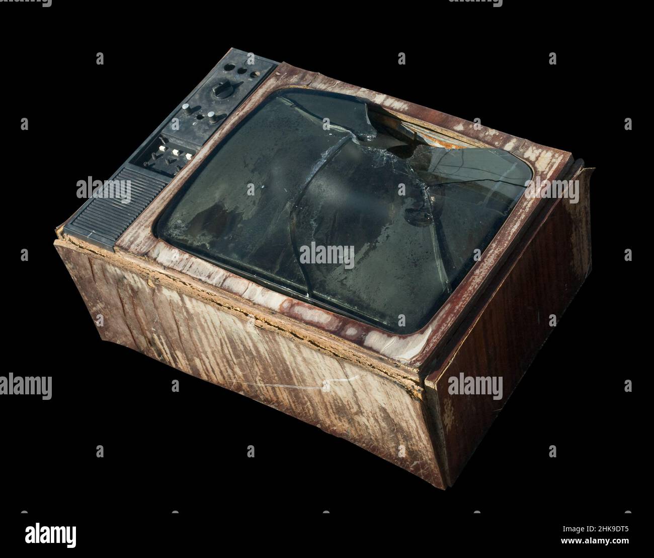 Der alte Fernseher ist Müll. Stockfoto