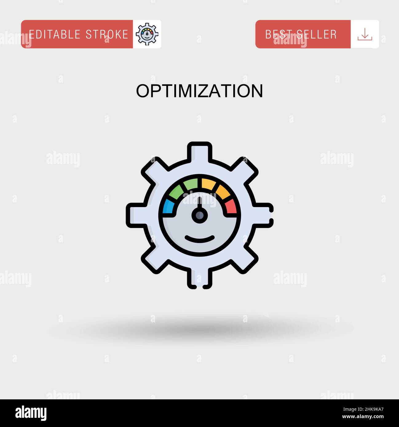Einfaches Vektorsymbol für die Optimierung. Stock Vektor