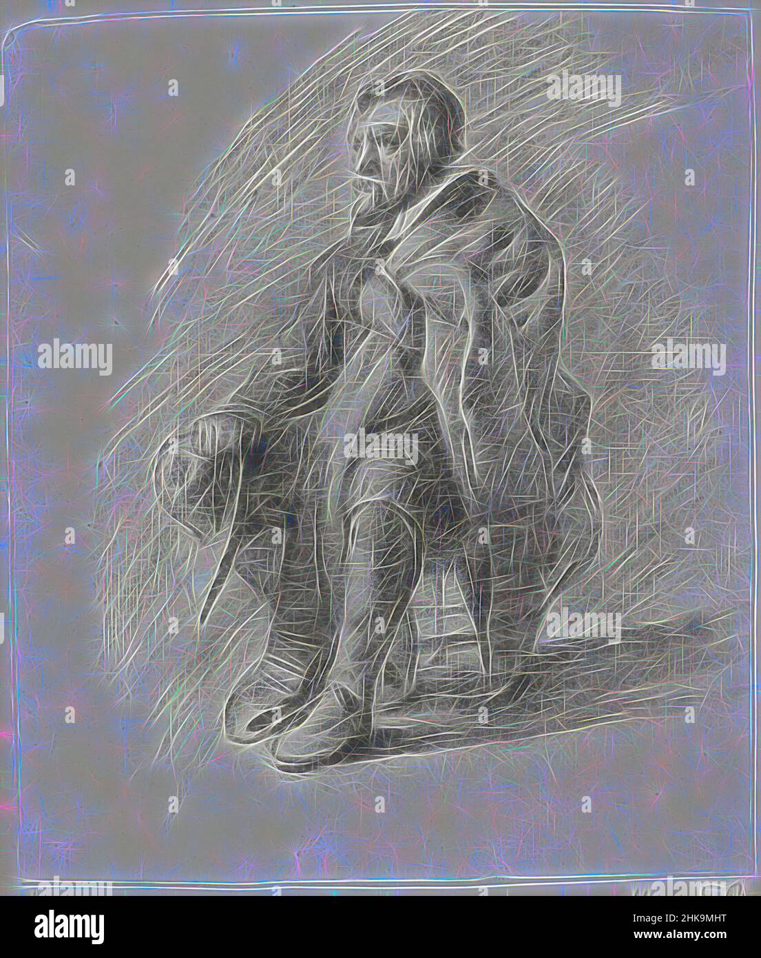 Inspiriert von sitzenden bärtigen Mann mit Umhang und Hut, Zeichner: Moses ter Borch, Zwolle, 1655 - 1667, Papier, Kreide, Pinsel, Höhe 184 mm × Breite 157 mm, neu gestaltet von Artotop. Klassische Kunst neu erfunden mit einem modernen Twist. Design von warmen fröhlichen Leuchten der Helligkeit und Lichtstrahl Strahlkraft. Fotografie inspiriert von Surrealismus und Futurismus, umarmt dynamische Energie der modernen Technologie, Bewegung, Geschwindigkeit und Kultur zu revolutionieren Stockfoto