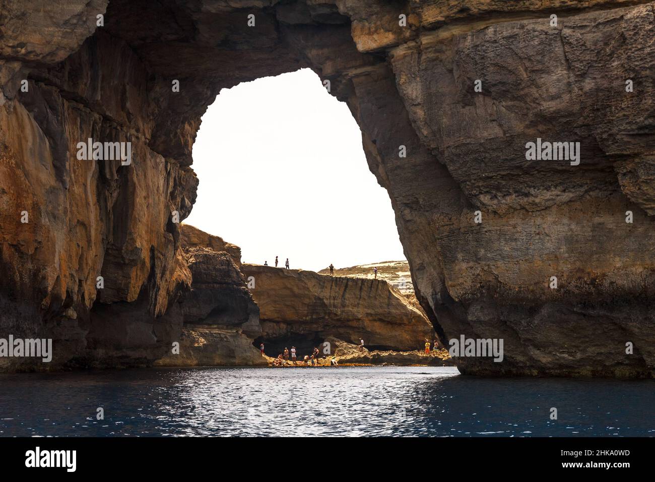 Das Azure Window - natürlicher Kalkstein-Bogen auf der Insel Gozo in Malta, der am 2017. März ins Meer einstürzte. Stockfoto