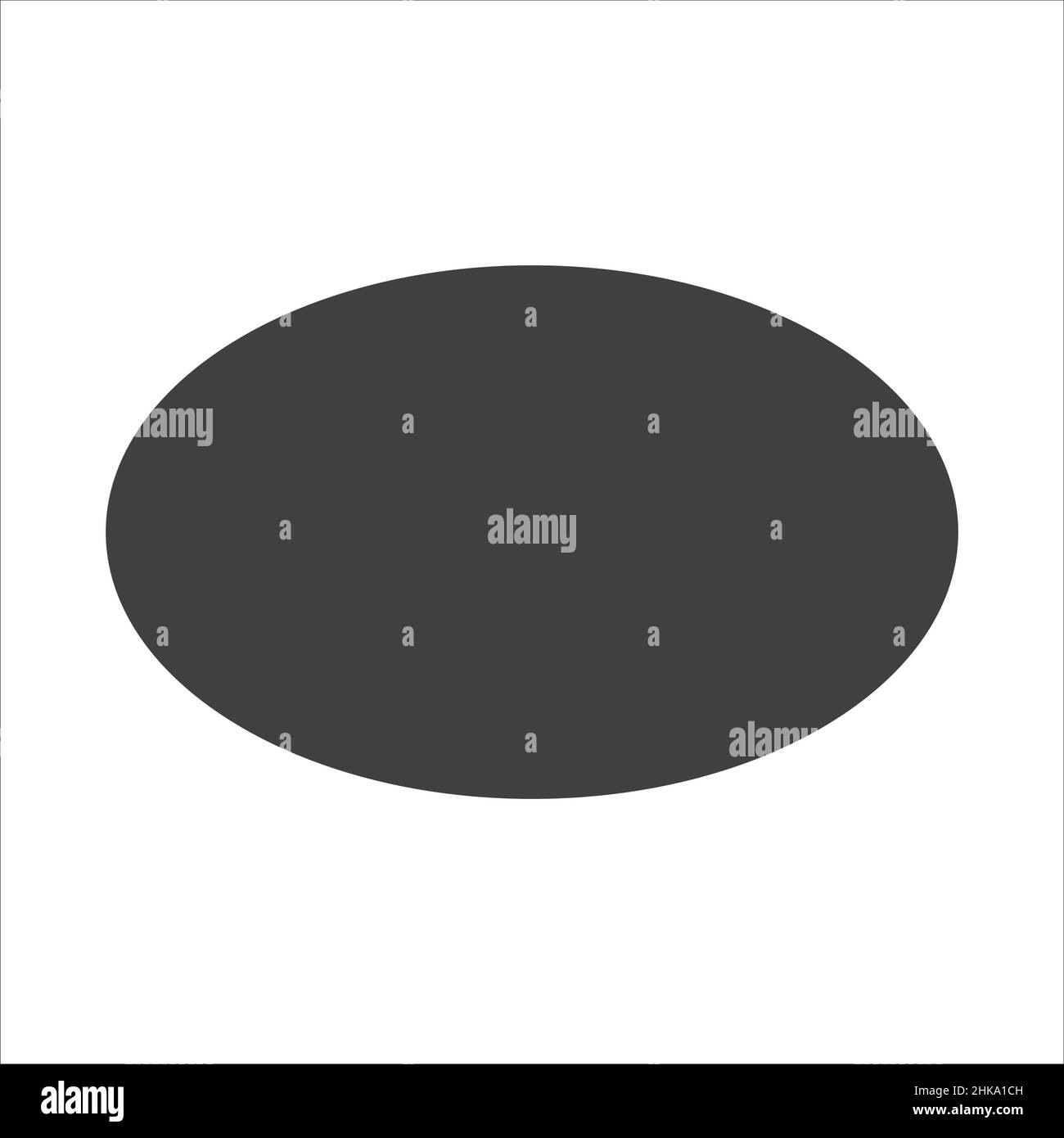 Ellipsensymbol auf weißem Hintergrund. Die geometrische Figur einer Ellipse Stock Vektor
