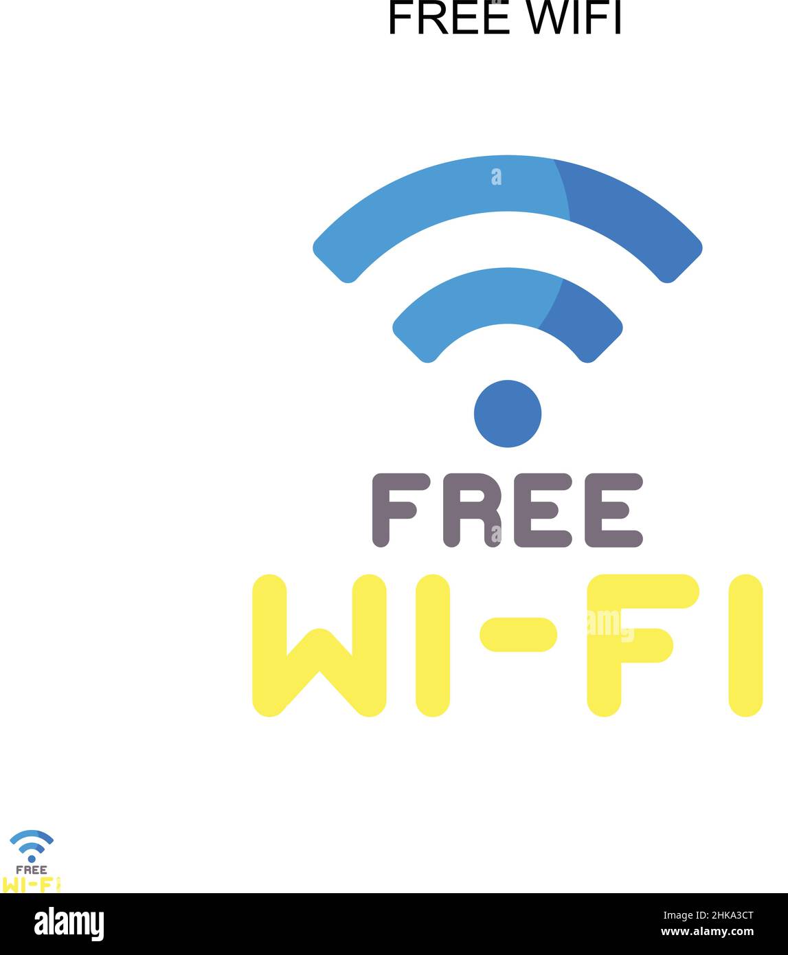 Kostenloses WLAN einfaches Vektor-Symbol. Illustration Symbol Design-Vorlage für Web mobile UI-Element. Stock Vektor