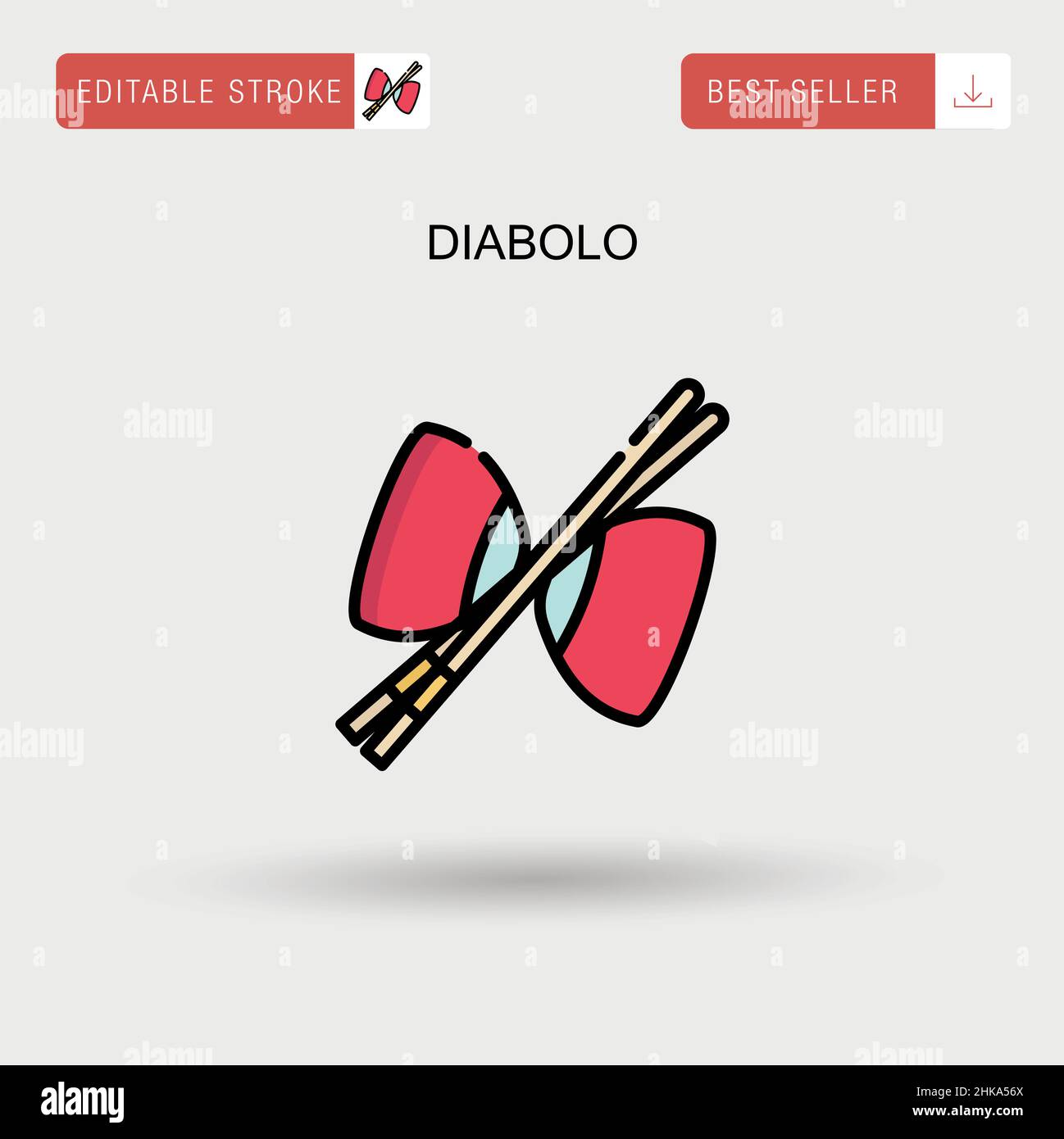 Diabolo einfaches Vektor-Symbol. Stock Vektor