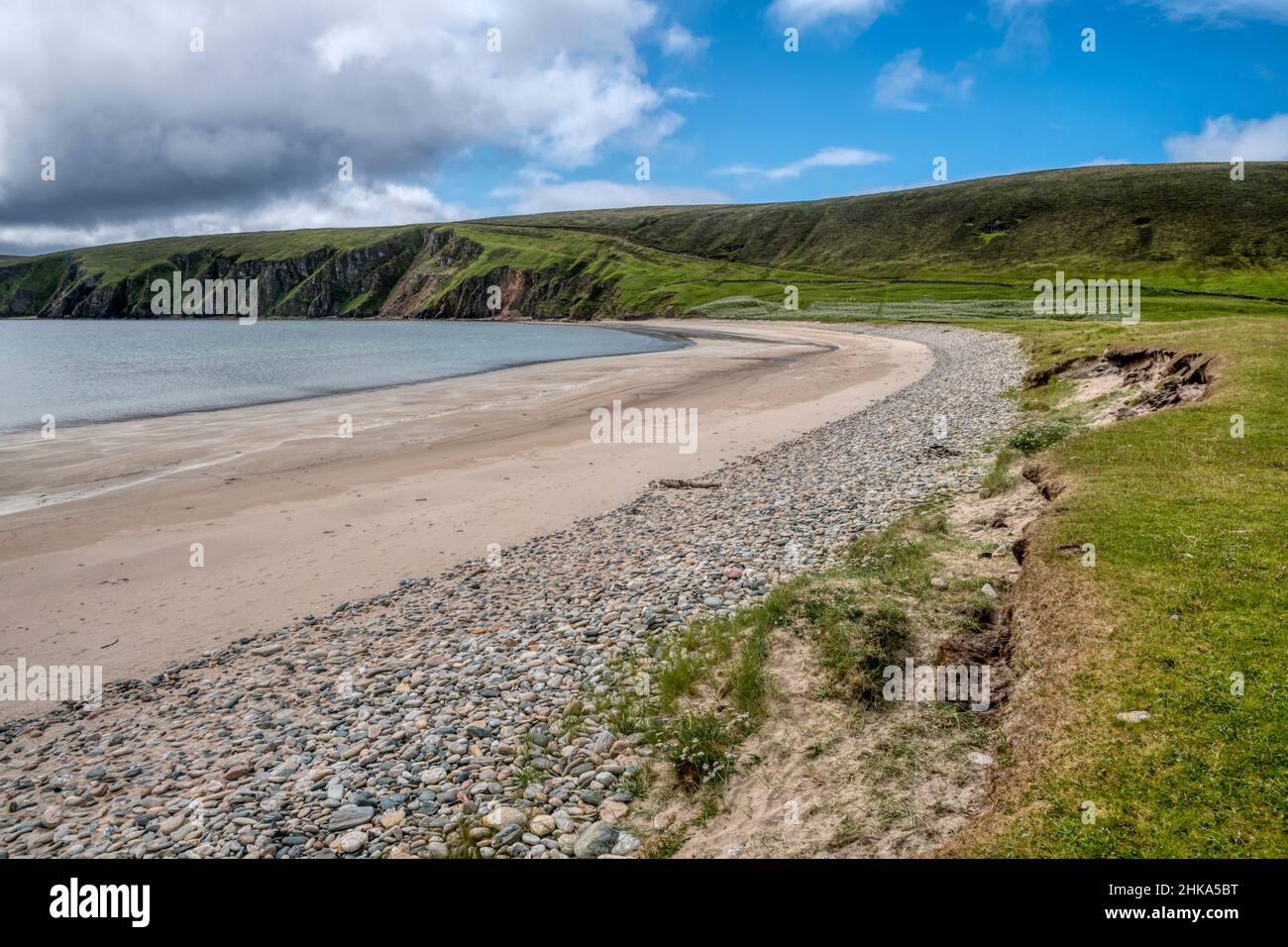 Die Sands of Tresta auf Fetlar auf den Shetland-Inseln. Stockfoto