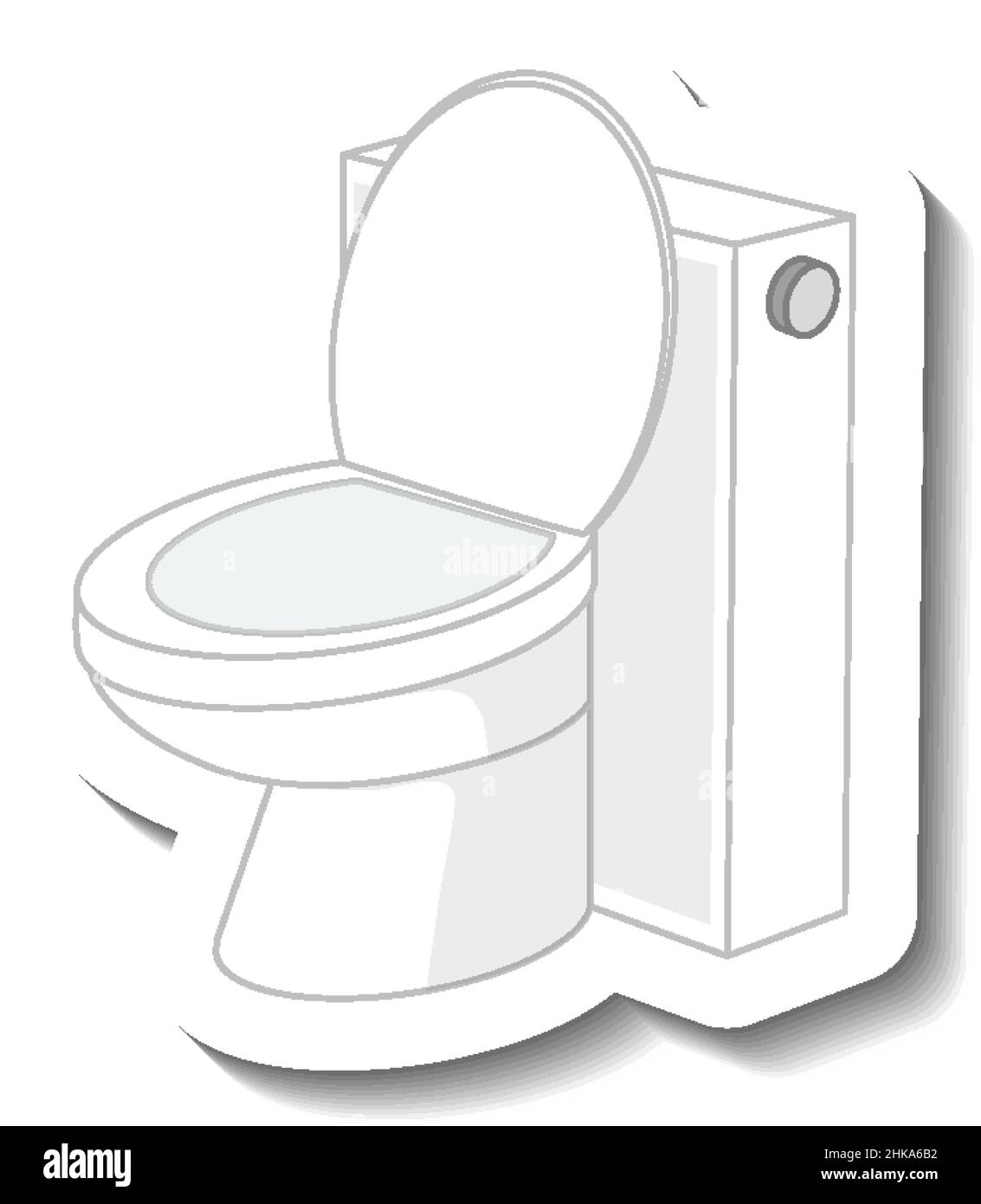 Toilette mit Wasserspülung auf weißem Hintergrund Stock Vektor