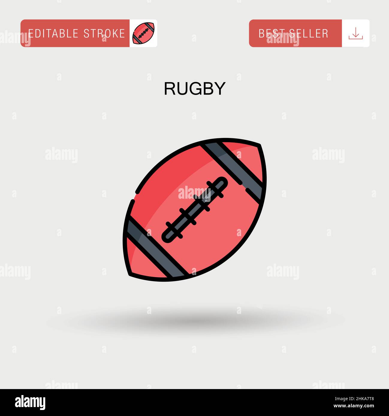 Einfaches Rugby-Vektor-Symbol. Stock Vektor
