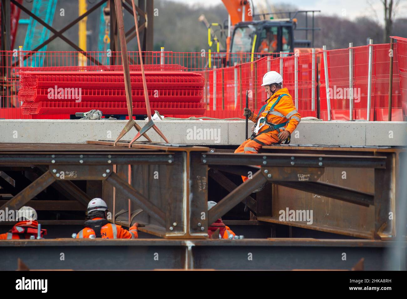 Harefield, Uxbridge, Großbritannien. 2nd. Februar 2022. Einer der vielen HS2 Bürostandorte, die entlang der Route HS2 erscheinen. Quelle: Maureen McLean/Alamy Stockfoto