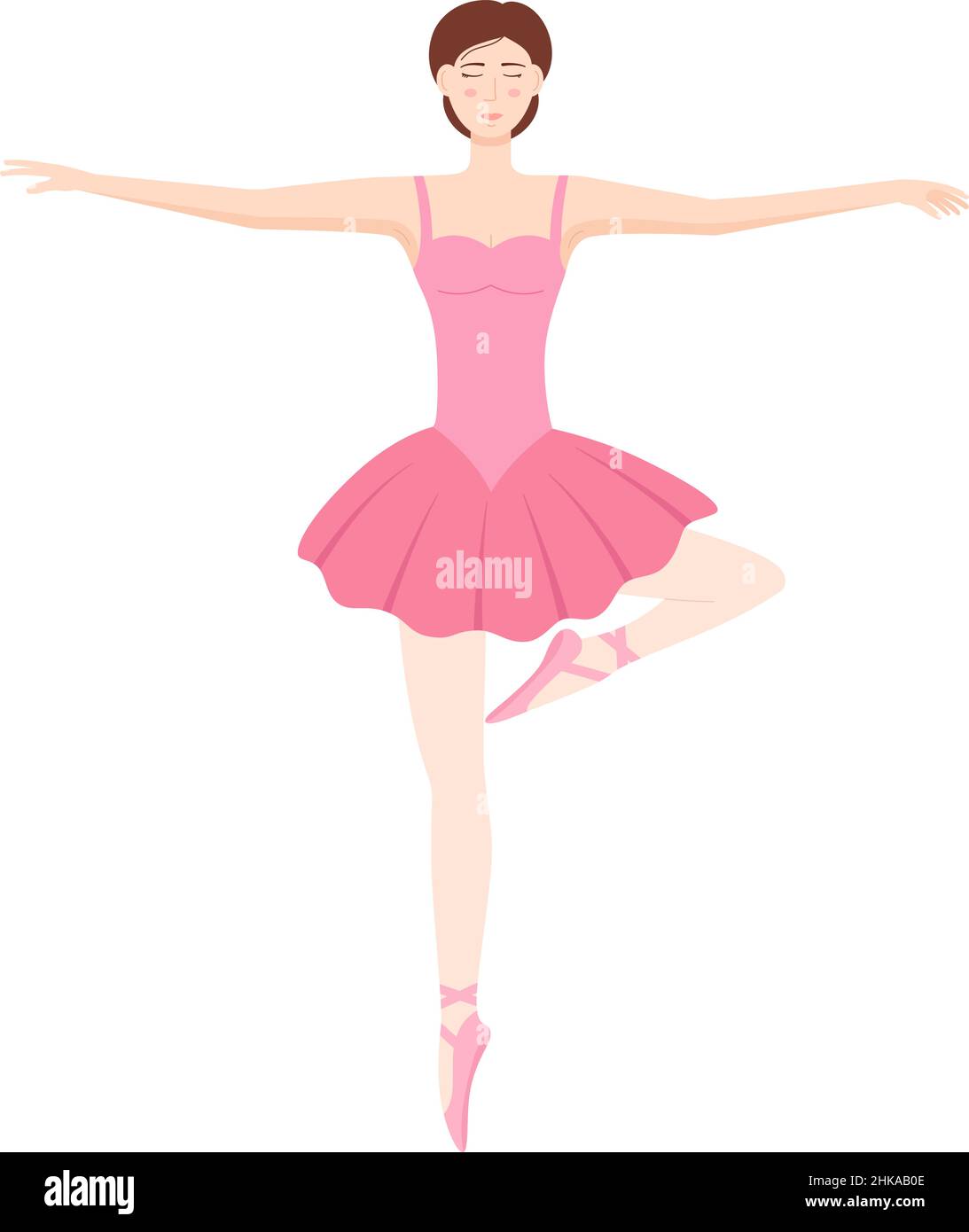 Tanzende Ballerina auf weißem Hintergrund, Vektorgrafik Stock Vektor