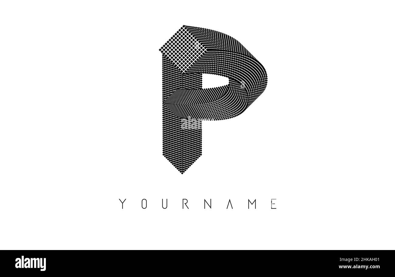 Buchstabe P Logo mit geometrischer form 3D. Vektordarstellung mit Luxuskonzept für Architektur, Unternehmen, Unternehmen oder städtische Skyline Immobilien Stock Vektor