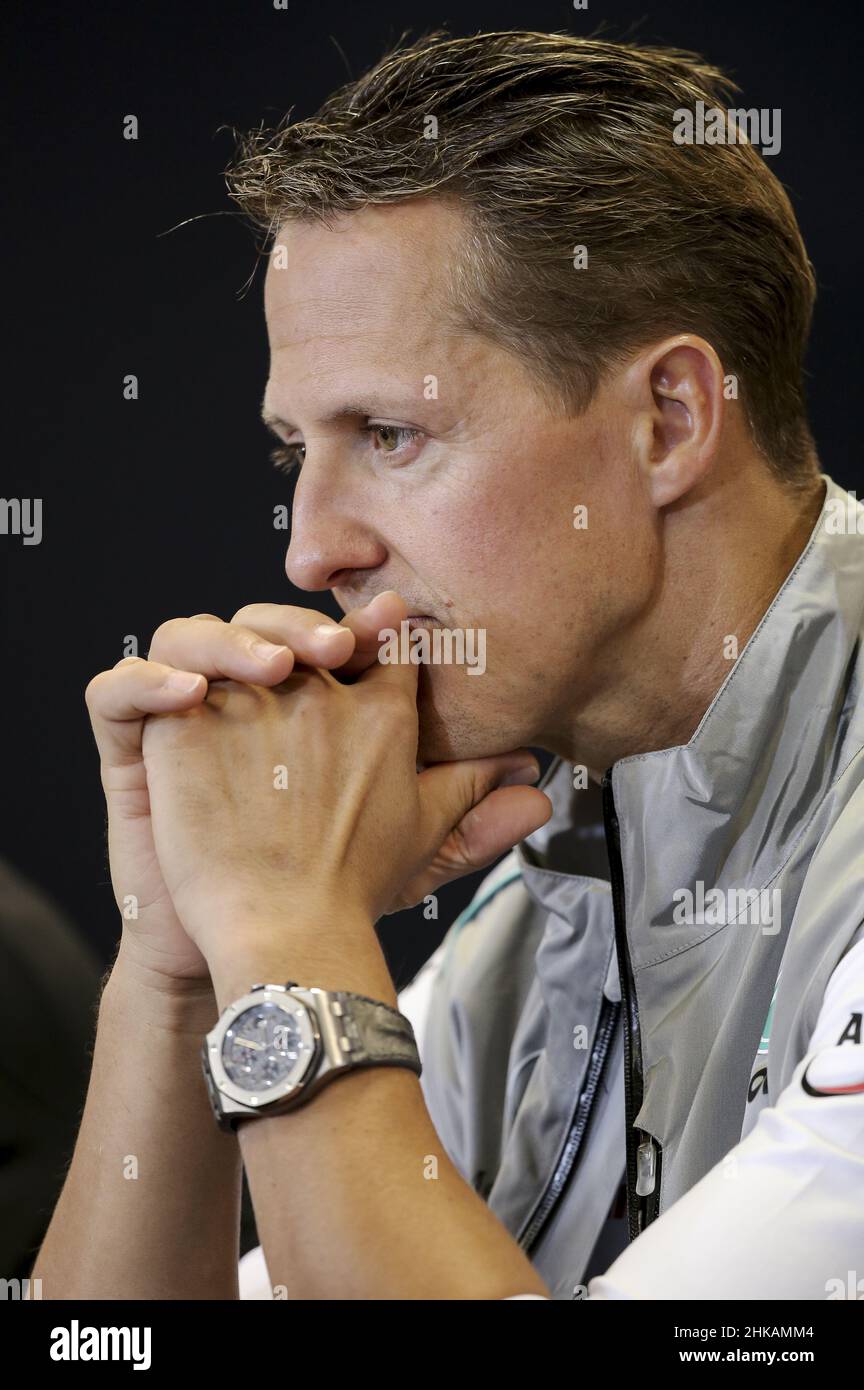 Formel-1-Rennfahrer Michael Schumacher, Mercedes AMG - 30. August 2012 - Francorchamps - Belgien. Stockfoto