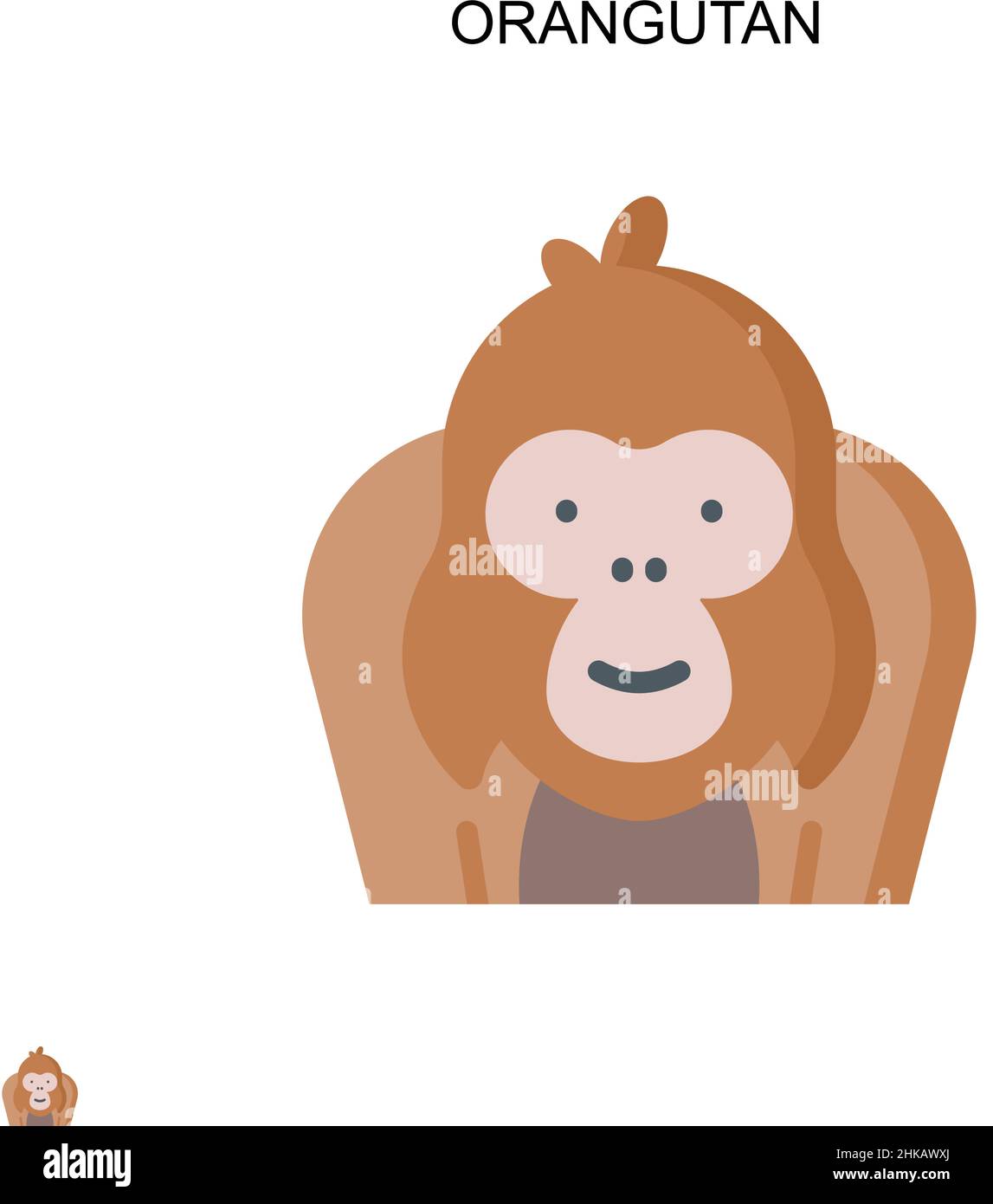 Orang-Utan-Vektor-Symbol. Illustration Symbol Design-Vorlage für Web mobile UI-Element. Stock Vektor