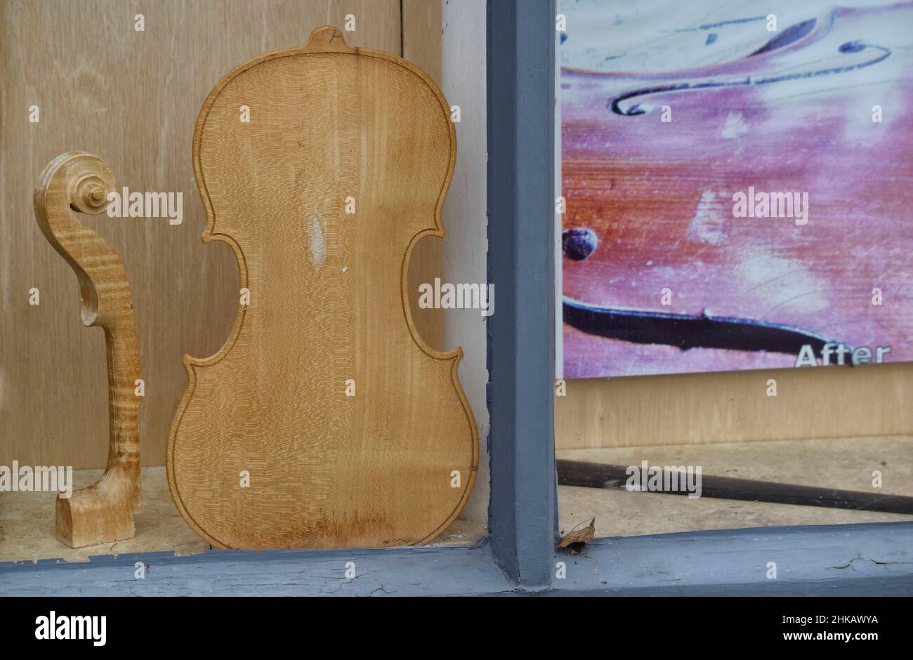 Schaufenster, woodbridge Violins, suffolk, england Stockfoto