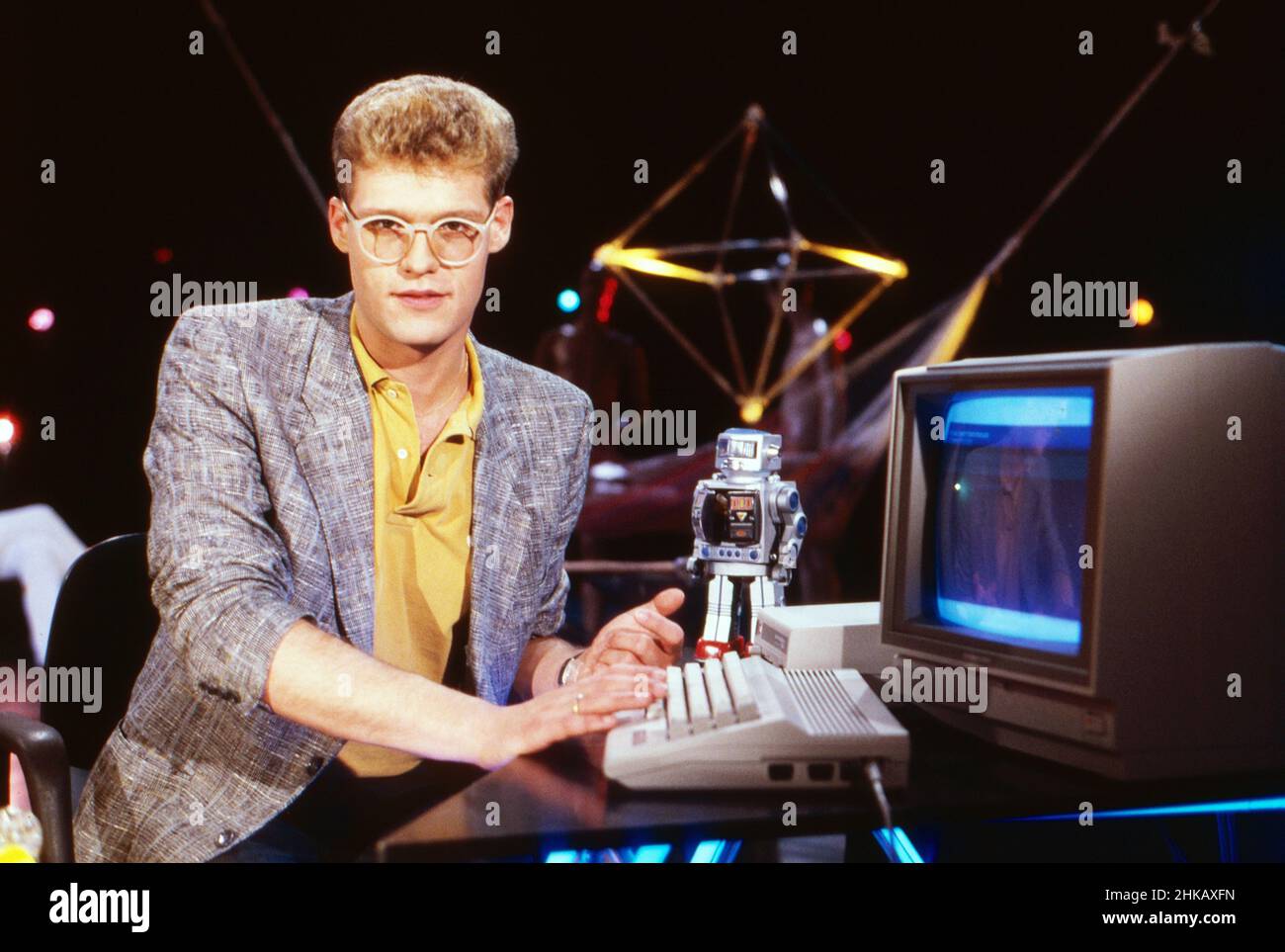 Computerzeit, Computermagazin, Deutschland 1983 - 1986, Moderator: Claus Kruesken Stockfoto