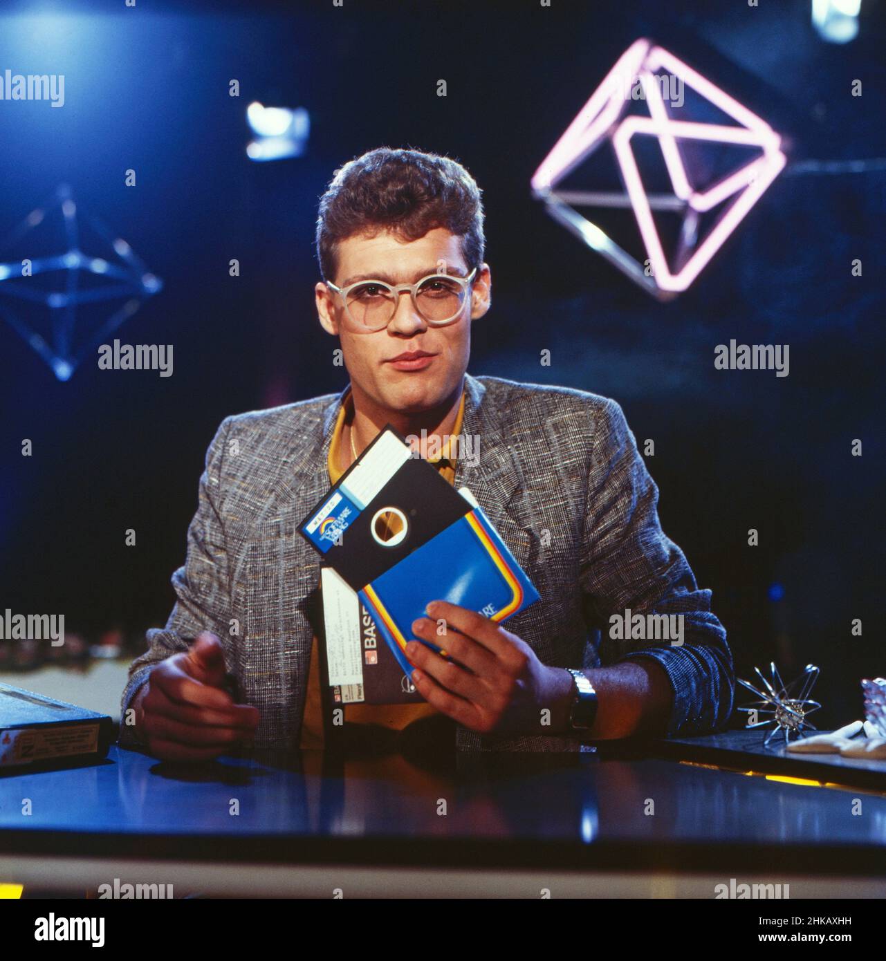 Computerzeit, Computermagazin, Deutschland 1983 - 1986, Moderator: Claus Kruesken Stockfoto