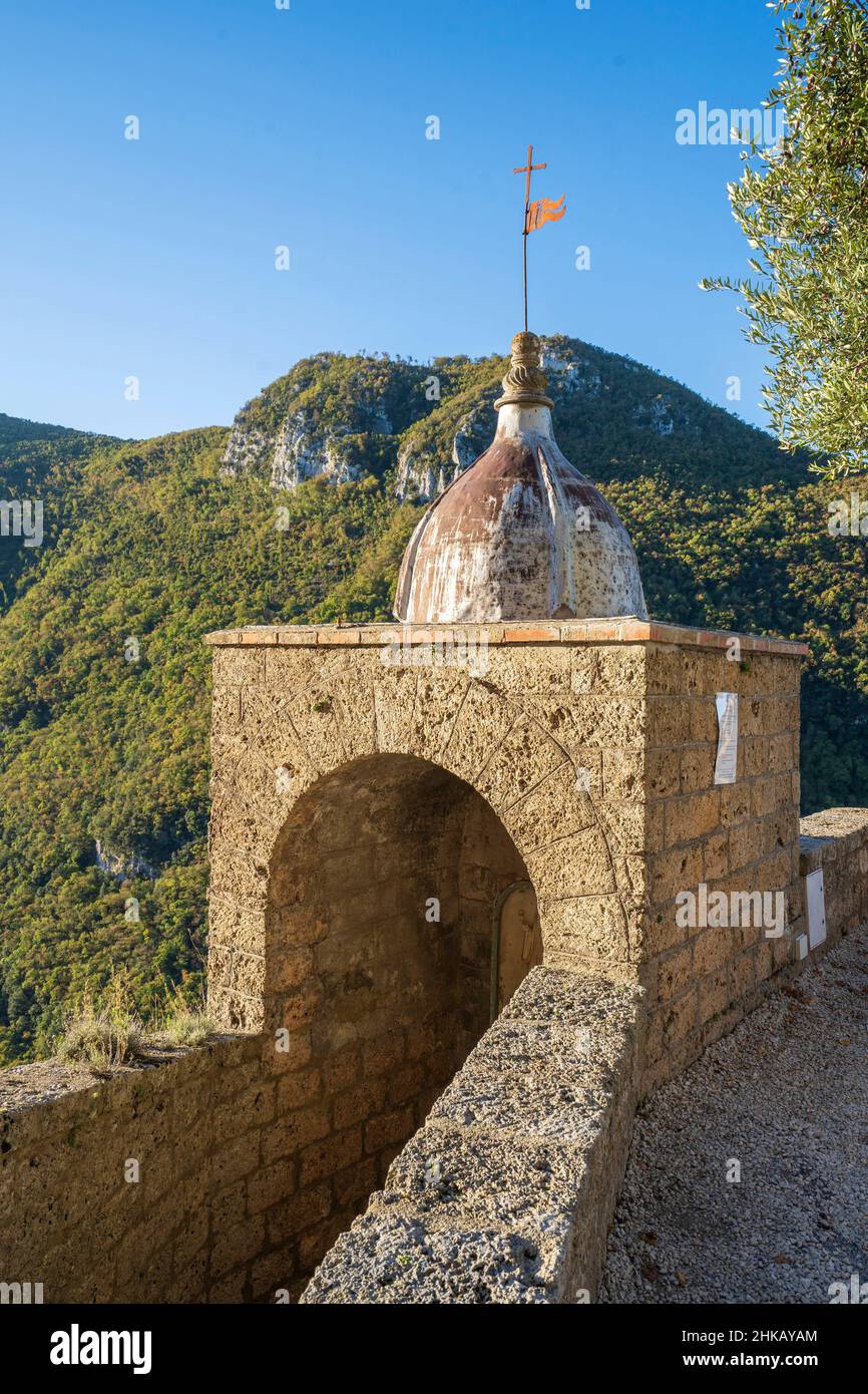 Heiligtum des Sacro Speco von San Benedetto, Subiaco, Latium, Italien, Europa Stockfoto