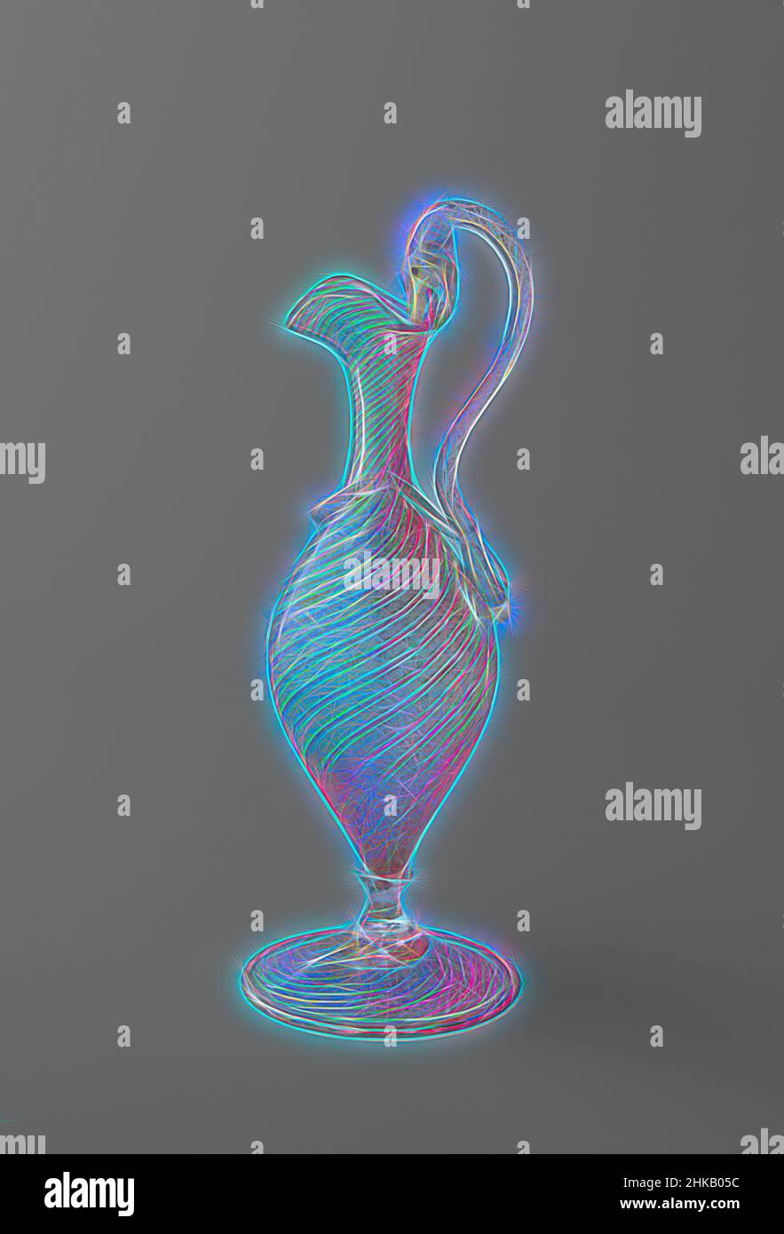 Inspiriert von zwei kleinen Vasen, Vase in Form eines Kängels mit Schlange, rosa Glasvase mit Blattgold (pulverisiert), der Griff in Form einer Schlange., Salviati Dott. Antonio, Murano, c. 1885 - c. 1890, Glas, Blattgold, Glasbläserei, Höhe 16 cm, Neu gestaltet von Artotop. Klassische Kunst neu erfunden mit einem modernen Twist. Design von warmen fröhlichen Leuchten der Helligkeit und Lichtstrahl Strahlkraft. Fotografie inspiriert von Surrealismus und Futurismus, umarmt dynamische Energie der modernen Technologie, Bewegung, Geschwindigkeit und Kultur zu revolutionieren Stockfoto