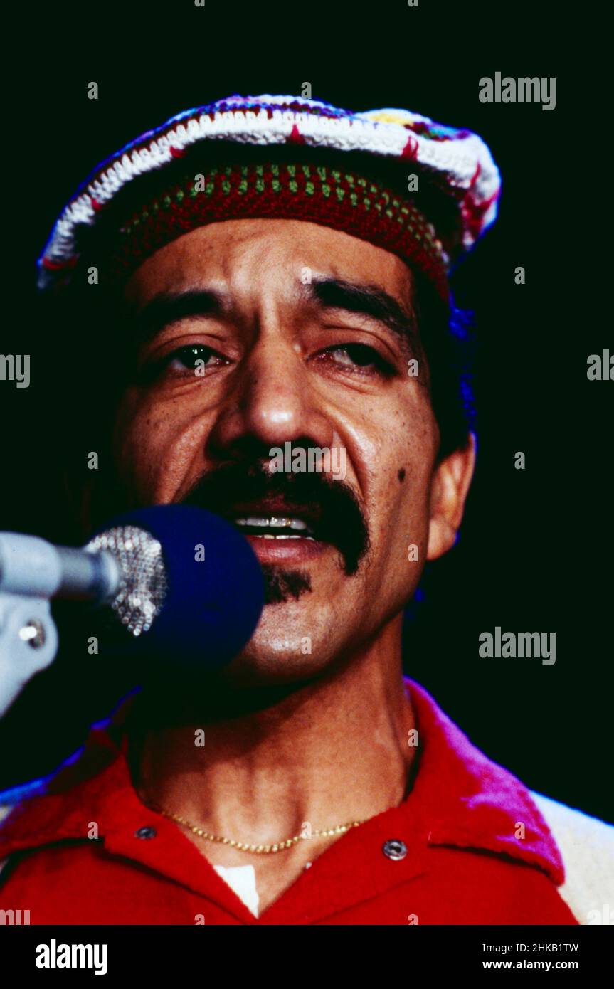 Jazz Fest Berlin, Philharmonie, 1986, Special Guest: Milton Cardona, Latin Jazz und Salsa Perkussionist aus Puerto Rico. Jazz Fest Berlin, Philharmonie, 1986, Special Guest: Milton Cardona, Latin Jazz und Salsa Percussionist aus Puerto Rico. Stockfoto