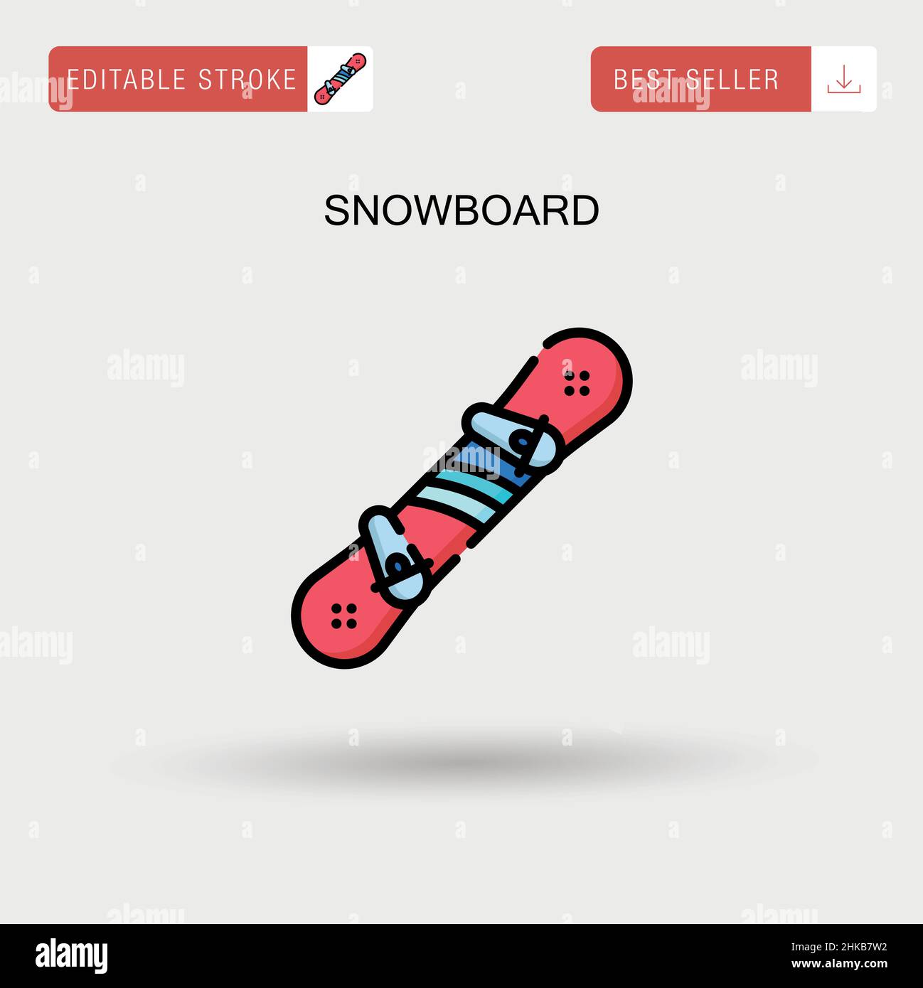 Snowboard Simple Vector Icon. Stock Vektor