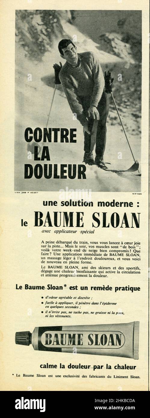 Publicité ancienne LE BAUME SLOAN Stockfoto
