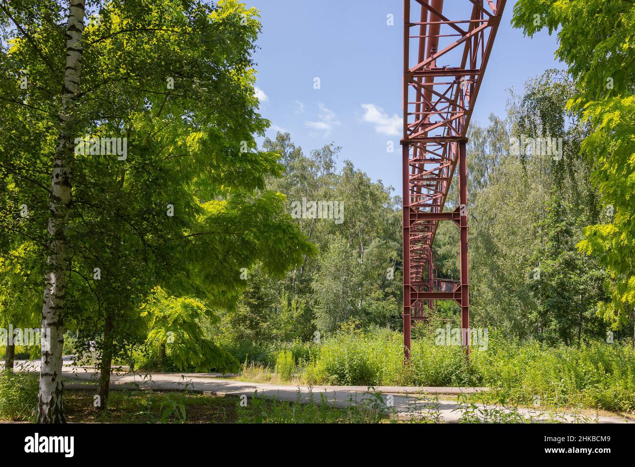 Eine Stahlkonstruktion im UNESCO-Weltkulturerbe Zeche Zollverein, einem ehemaligen Kohlebergbauwerk Stockfoto